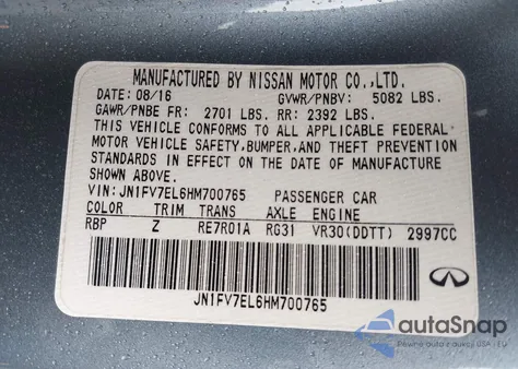 2017 Infiniti Q60 3.0T Red Sport 400 из США, поврежденный, VIN JN1FV7EL6HM700765